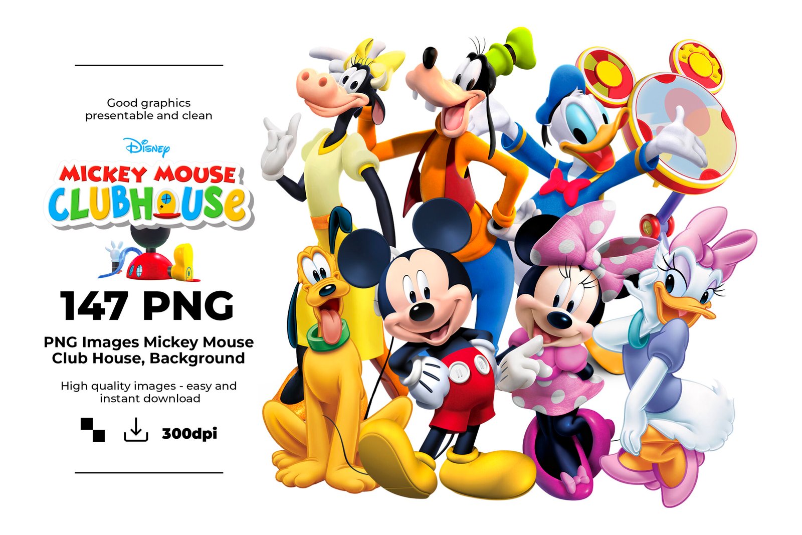 Mickey Mouse Clubhouse, Mickey Mouse Clubhouse PNG, Mickey Mouse Clubhouse  characters, Mickey Mouse Clubhouse imagenes, Clip art, Sublimation ,  Instant download, High resolution - RikunaStore