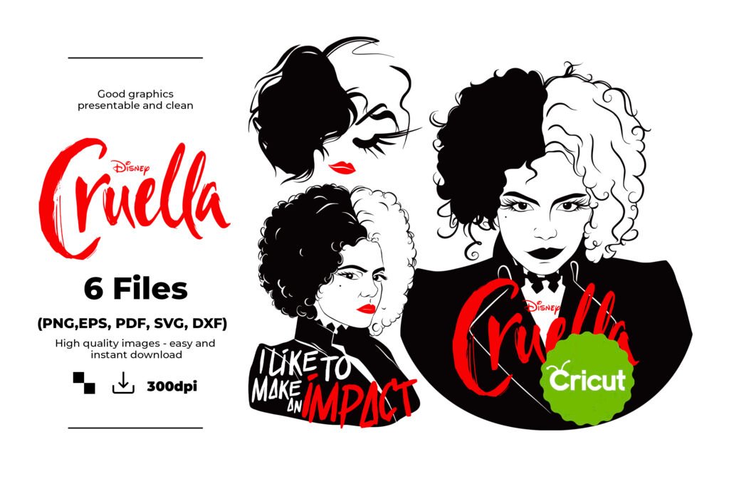 Cruella, Cruella Svg, Eps, Pdf, Png, Cruella Bundle, Cruella Cricut