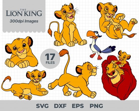 Lion King, Lion King Svg, Eps, Pdf, Png, Lion King Bundle, Lion King Cricut, Lion King Characters, Silhouette, Sublimation, High Resolution, Instant Download