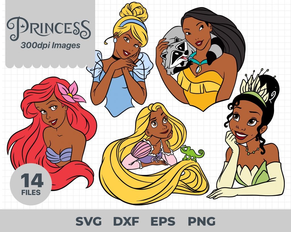 African American Princess SVG, Black Princess, Elsa svg, Cinderella svg ...