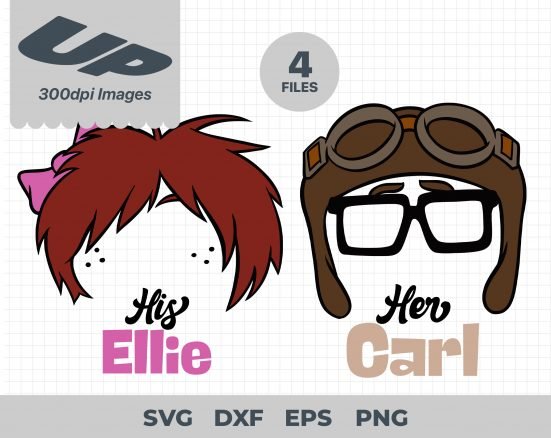 Ellie and Carl, Ellie and Carl Svg, Eps, Pdf, Png, Ellie and Carl Bundle, Ellie and Carl Cricut, Ellie and Carl Characters, Silhouette, Sublimation, High Resolution, Instant Download