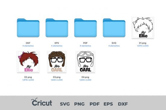 Ellie and Carl, Ellie and Carl Svg, Eps, Pdf, Png, Ellie and Carl Bundle, Ellie and Carl Cricut, Ellie and Carl Characters, Silhouette, Sublimation, High Resolution, Instant Download - Imagen 3