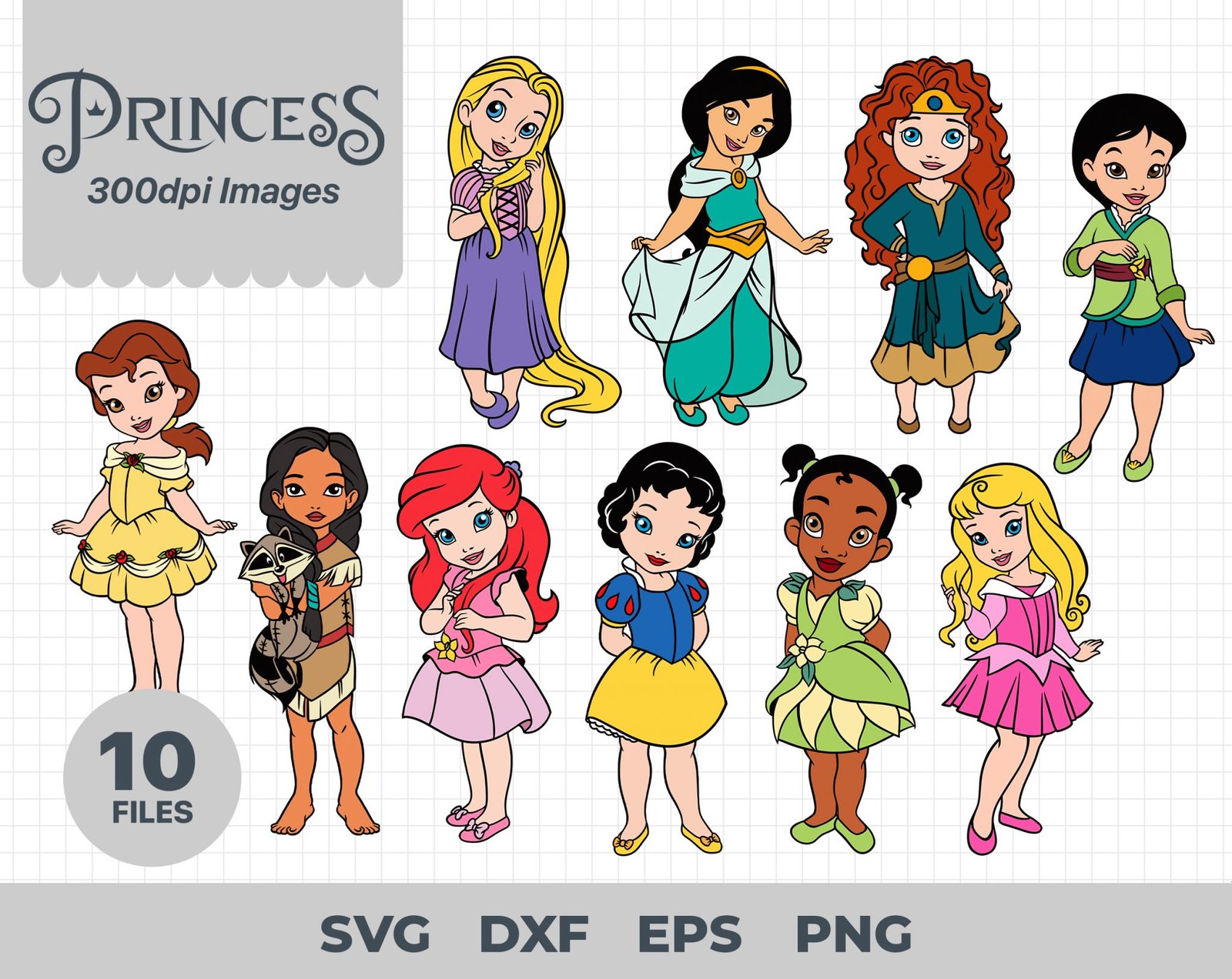 Baby Disney Princess Svg, Disney Princess Bundle svg, Baby Disney ...