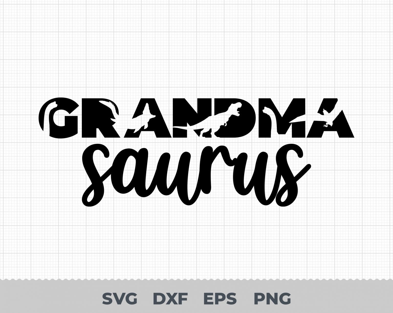 Grandma Saurus Svg, T-Rex Dinosaur Svg, Grandmother Svg, Dino Family