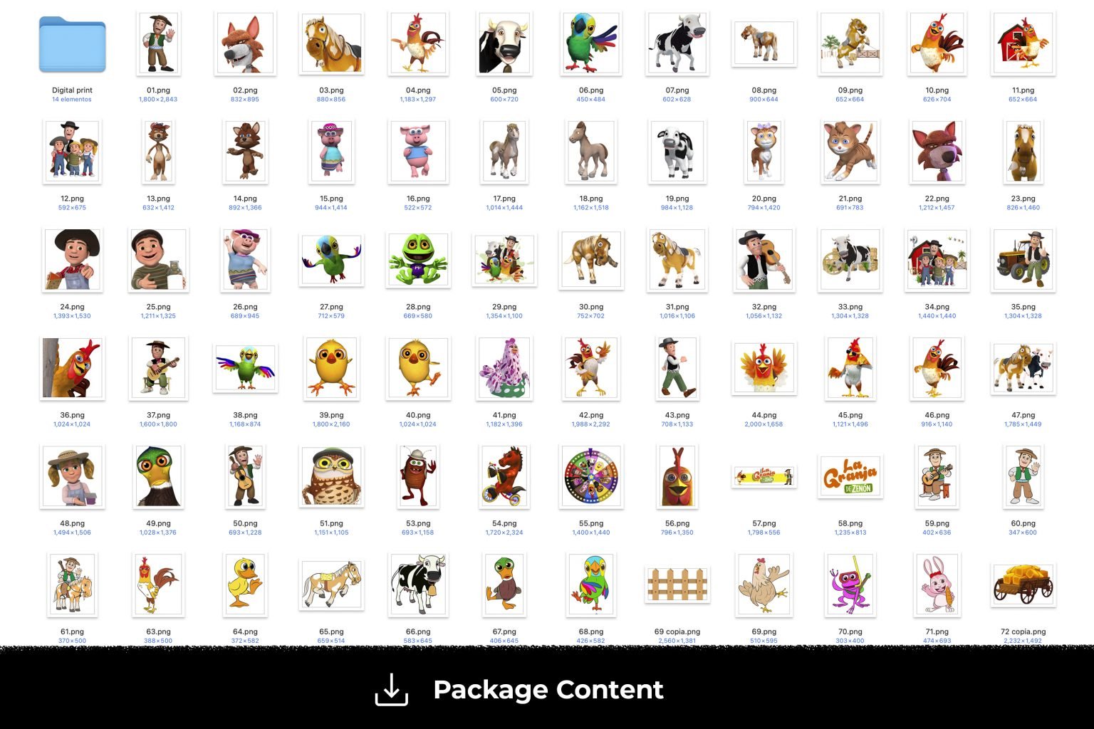 La Granja de Zenon characters clipart, La Granja de Zenon clip art, La ...