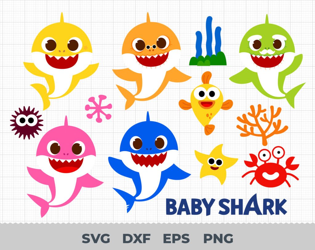 Baby Shark SVG, Baby Shark SVG Bundle , layered Shark Family svg ...