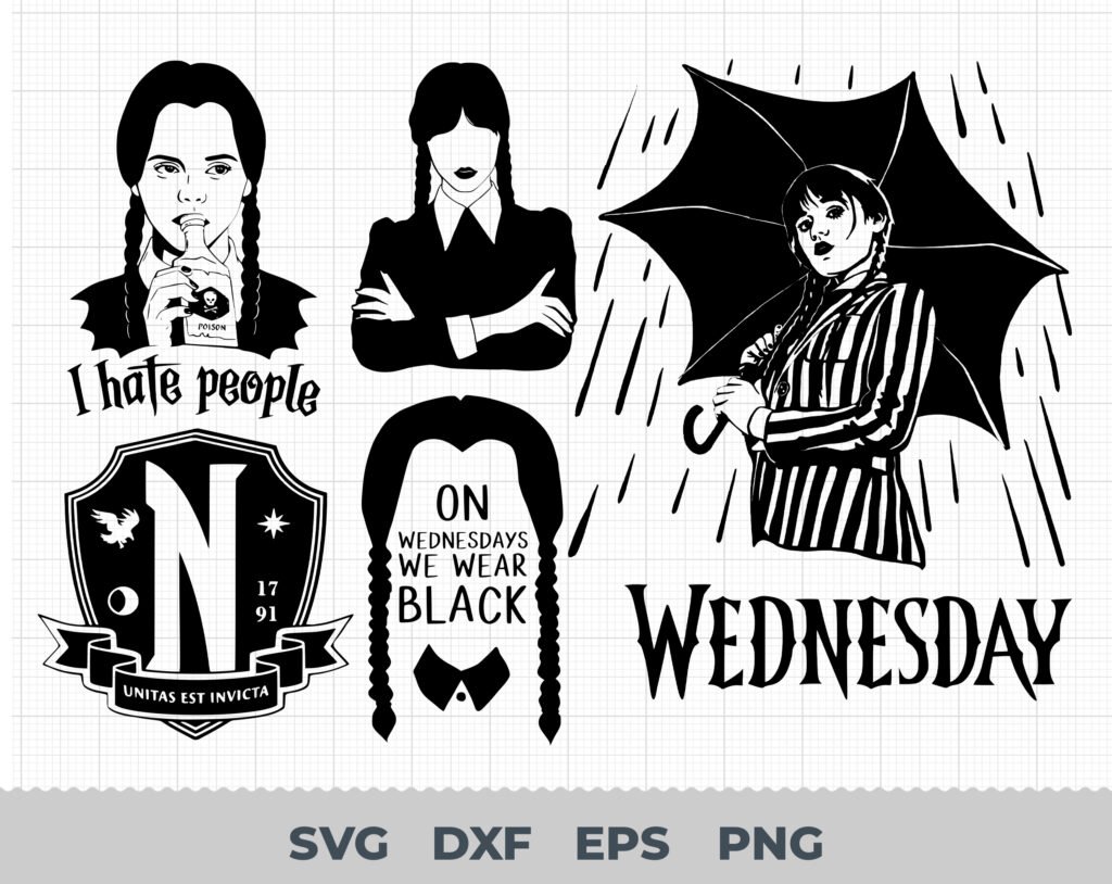 Wednesday Addams svg, Merlina Addams svg, Wednesday Addams for cricut