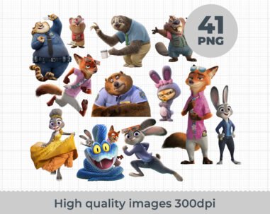 Zootopia 2 PNG Characters Bundle – High-Quality Digital Images for Crafts & Design